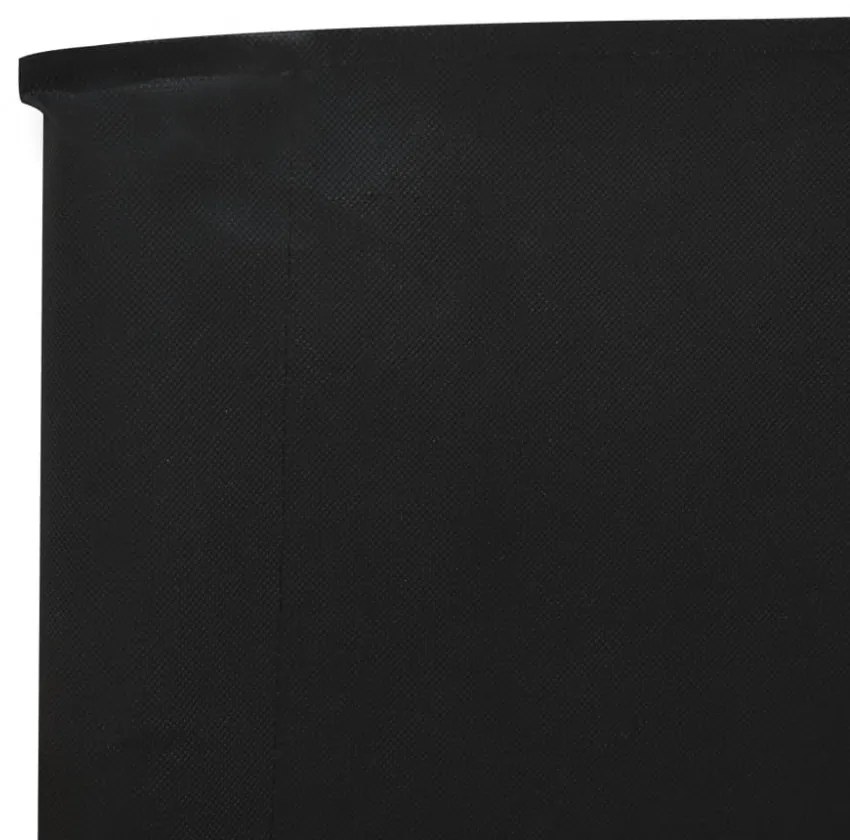 fekete 9 paneles szövet szélfogó 1200 x 120 cm