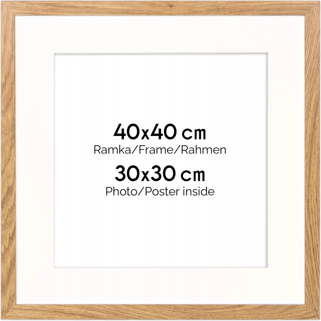 Natúr képkeret 40x40 cm passe-partout 30x30 cm