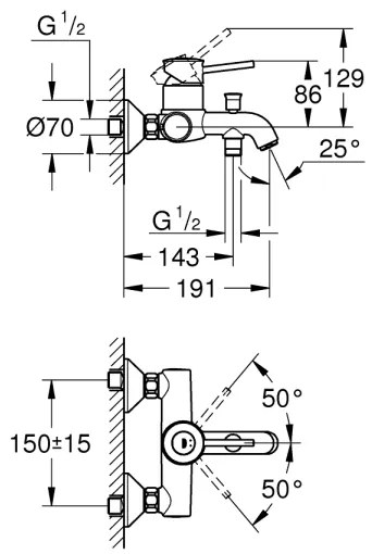 GROHE 23787000 - START CLASSIC DN 15 kádcsaptelep fényes króm