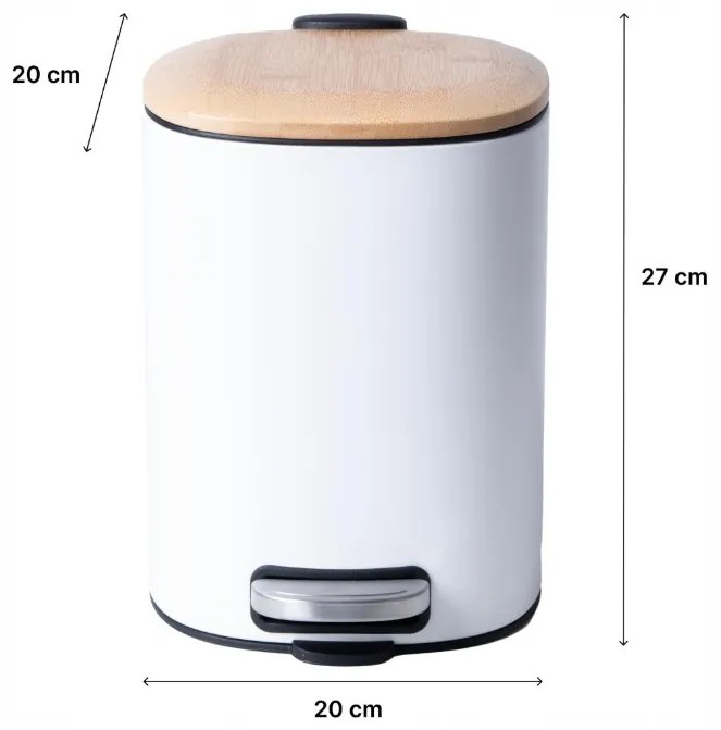 Erga Osti, lágyan záródó szemetes 5L, barna-fehér, ERG-YKA-CH.OSTI-WHT