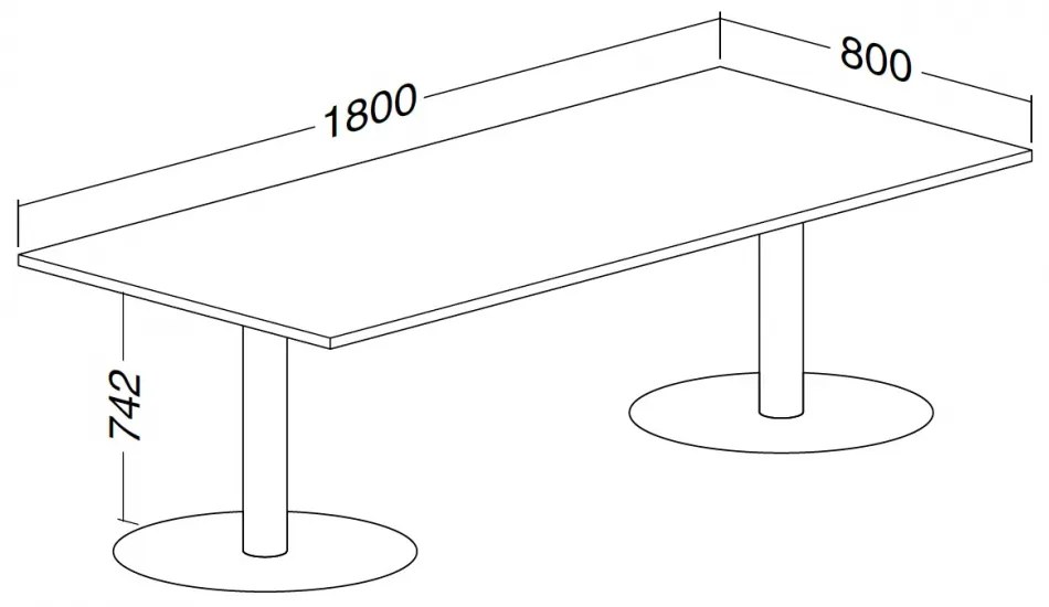 ProOffice tárgyalóasztal 180 x 80 cm, dió