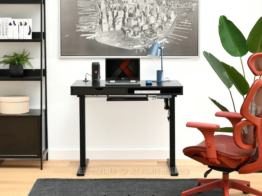 PC asztal Osto 100 (fekete fa + fehér). 1109818