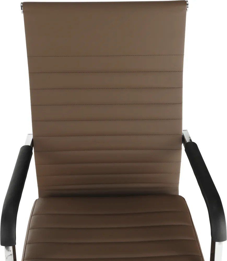 Irodai szék, textilbőr/fém, taupe/króm, FARAN