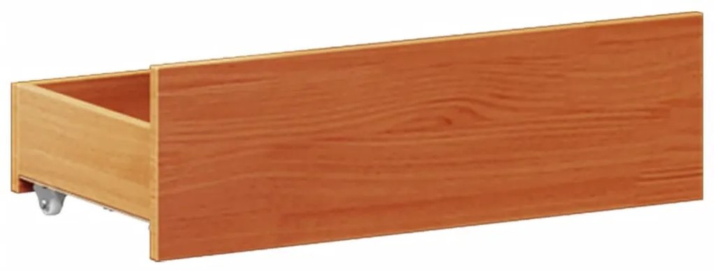 barna tömör fenyőfa ágy matrac nélkül fejtámlával 180 x 200 cm