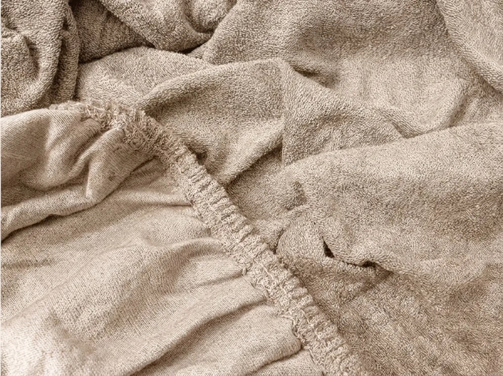 Frottír EXCLUSIVE bézs lepedő 200x220 cm