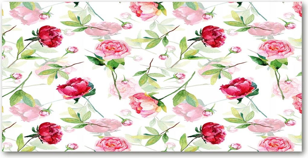 Fotó vászonkép edzett üveg Rózsaszín bazsarózsa 140x70