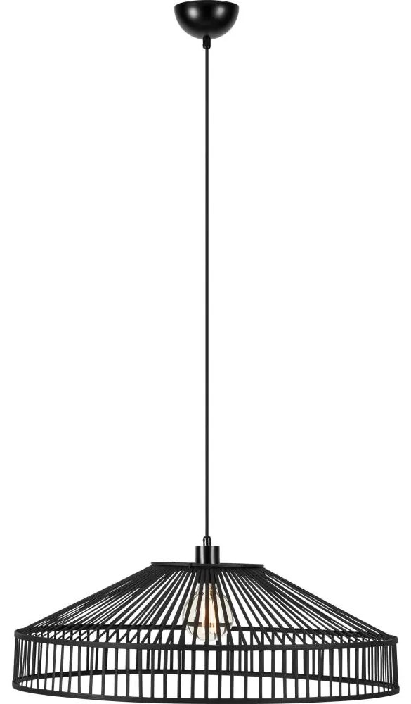 Markslöjd 108782 - Csillár zsinóron TAPA 1xE27/40W/230V fekete/bambusz