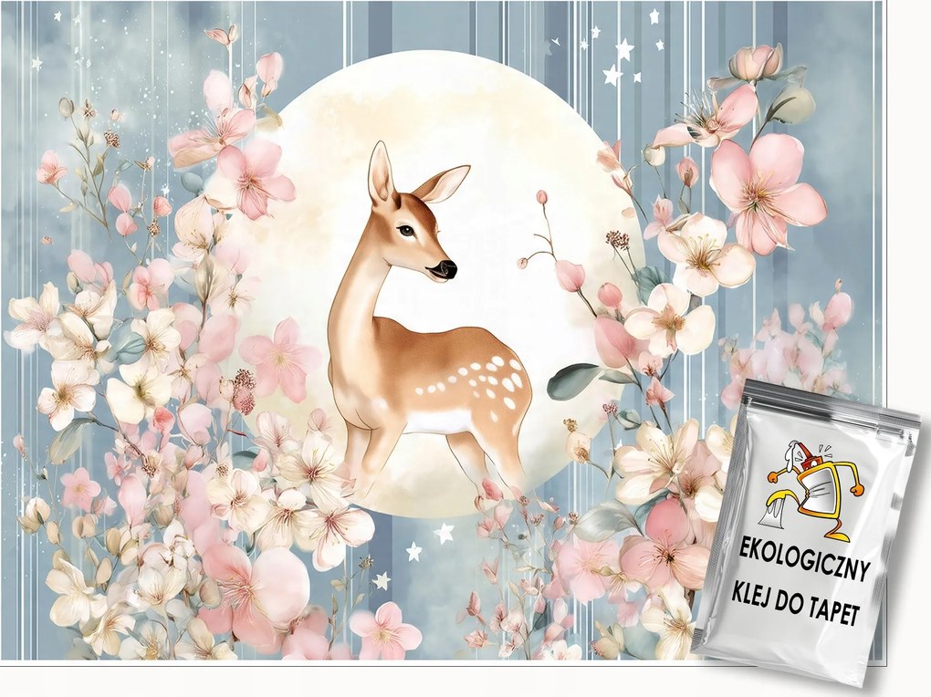 Fotótapéta Gyerekeknek Őz Virágok Tapéta Lányok Szobájába 250x175