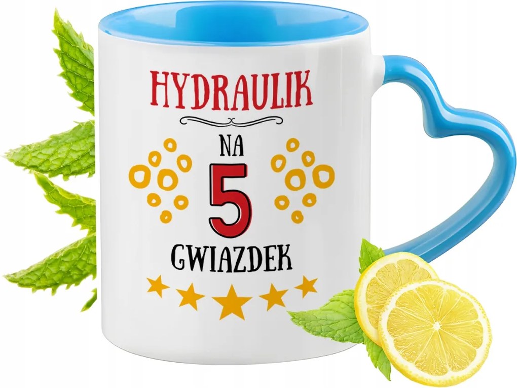 Vízvezeték szerelőnek Kék bögre szív alakú füllel ajándékba