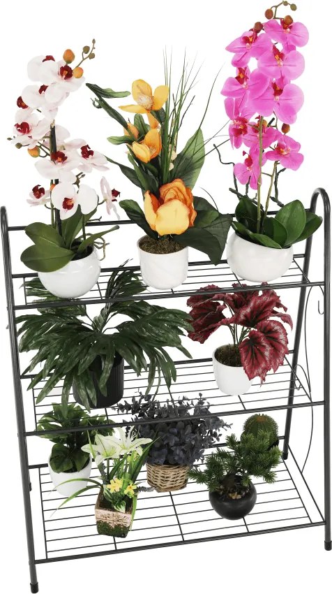 Polcállvány, 3 polcos, sötét szürke, VERUMA