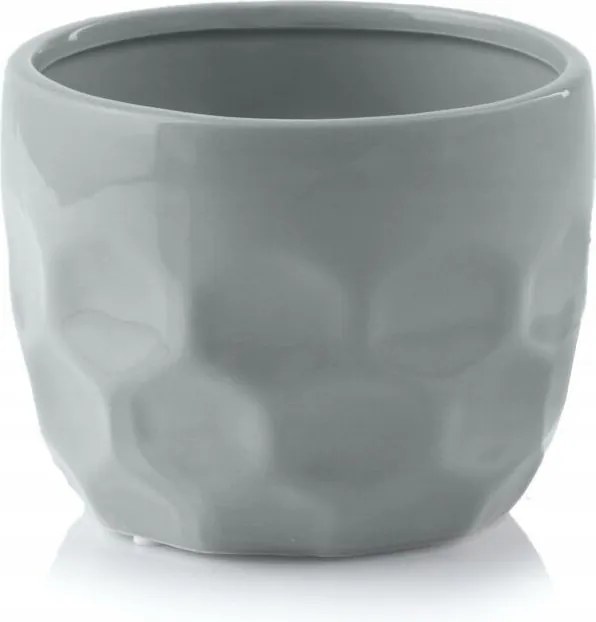 Virágcserép dekoratív 12 cm szürke 1 db