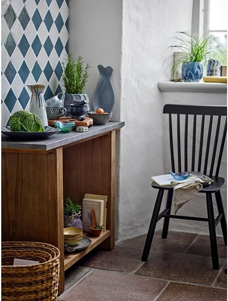 Natúr színű konzolasztal fém asztallappal 40x110 cm Riva – Bloomingville