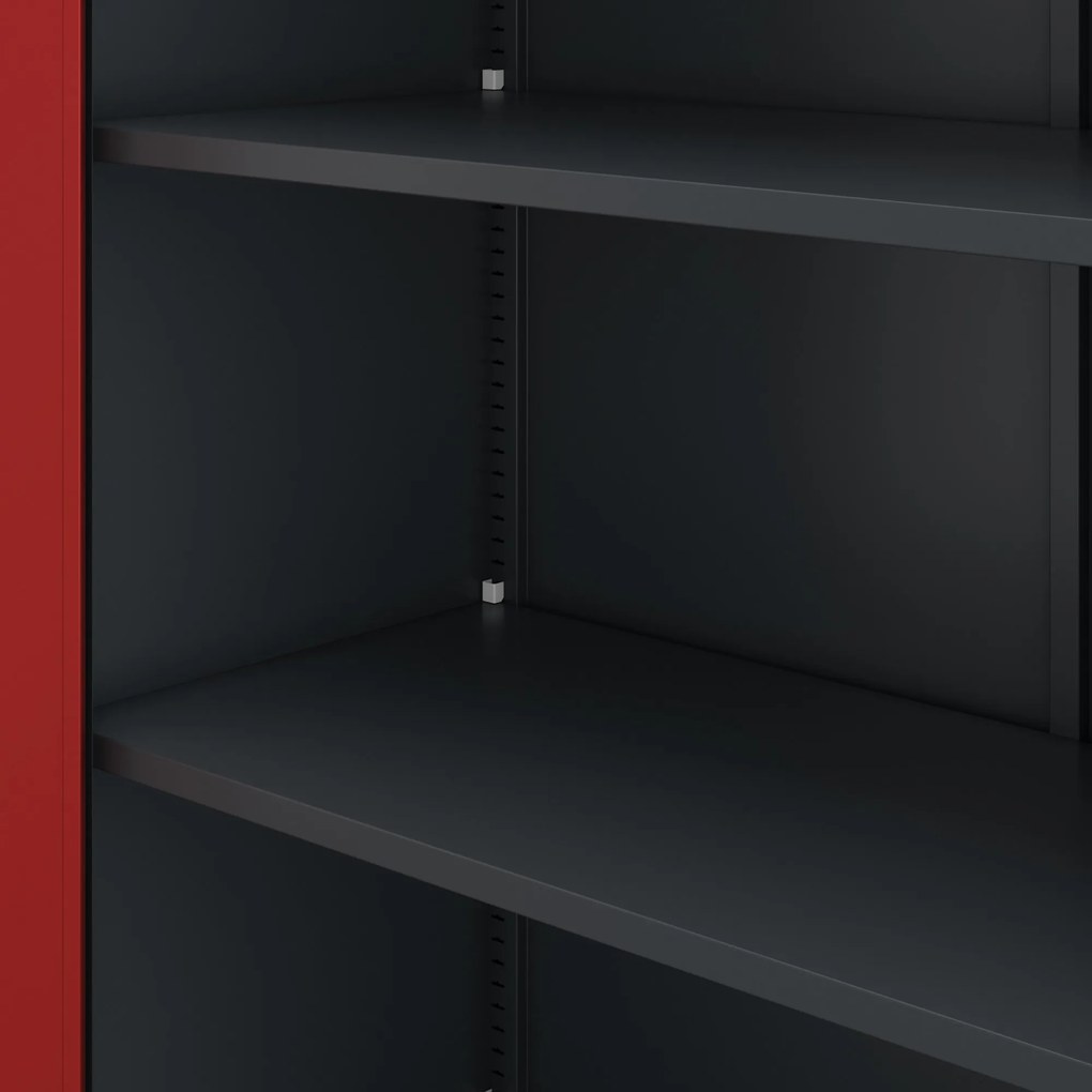 Fém iratszekrény JAN II, 1150 x 185 x 400 mm, antracit-piros