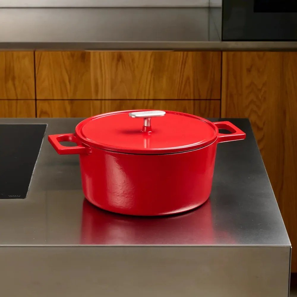 Indukciós tűzhelyhez alkalmas öntöttvas lábas fedővel 5,5 l Mattia 3.0 – FABINI