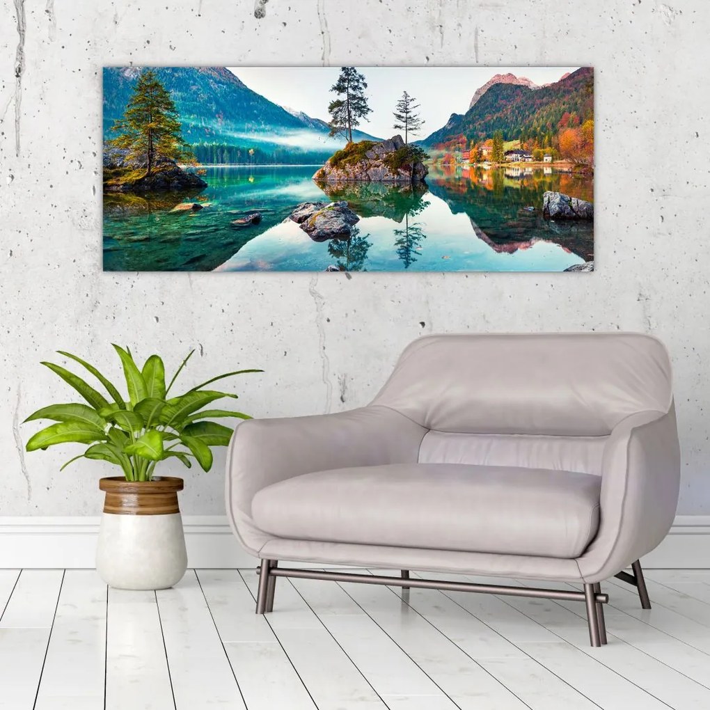 Kép - Lake Hintersee, Bajor - Alpok, Ausztria (120x50 cm)