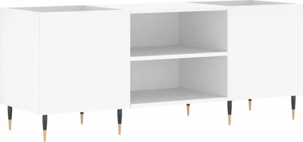 vidaXL fehér szerelt fa hanglemezszekrény 121x38x48 cm