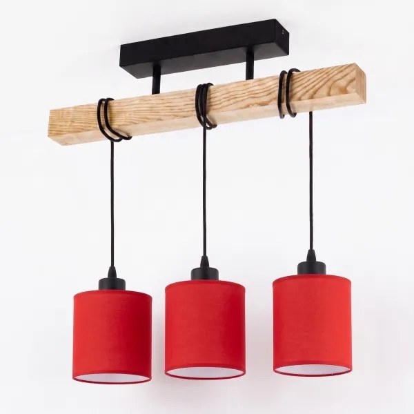 BRILAGI - Ráépített csillár NUBILA 3xE27/60W/230V fenyő/piros