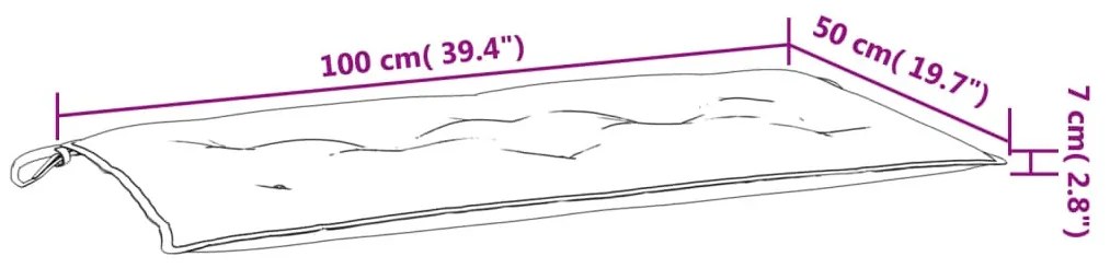 zöld oxford szövet kerti pad párna 100 x 50 x 7 cm