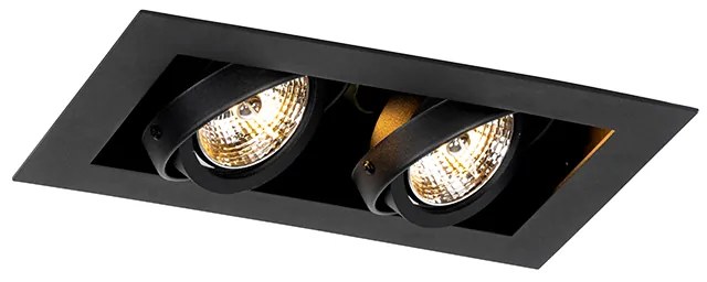 Okos süllyesztett spotlámpa fekete 2-lámpás állítható 2 Wifi GU10 70mm-rel - Oneon 70