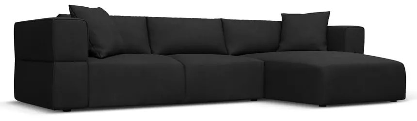 Fekete sarokkanapé (jobb oldali) Esther – Milo Casa