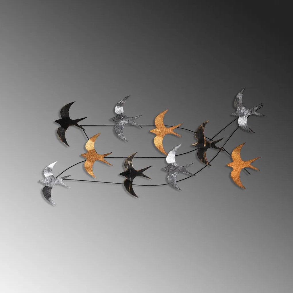 Flock fém fali dekoráció, 45×104 cm – TR891TNL3283