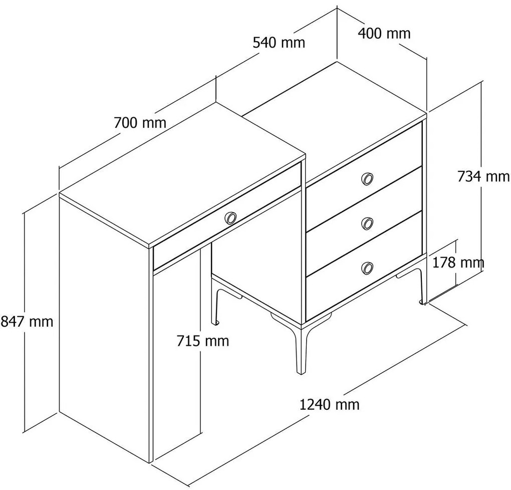 Fésülködő asztal Lizbon 553 - Walnut