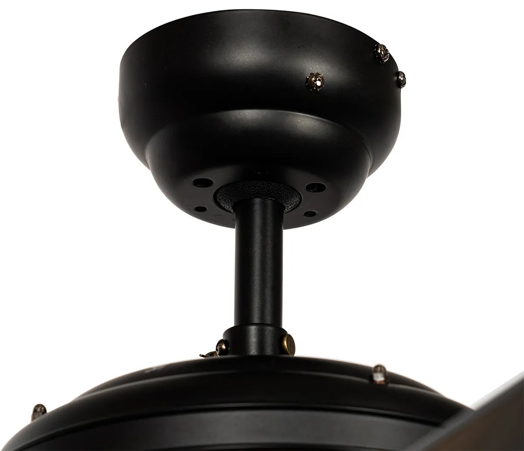 Mennyezeti ventilátor fekete fa mintával 107,5 cm húzókapcsolóval - Mistral Johanna