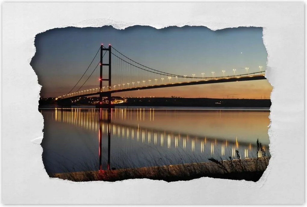 Poszterek 90x60 Kivilágított híd éjszaka