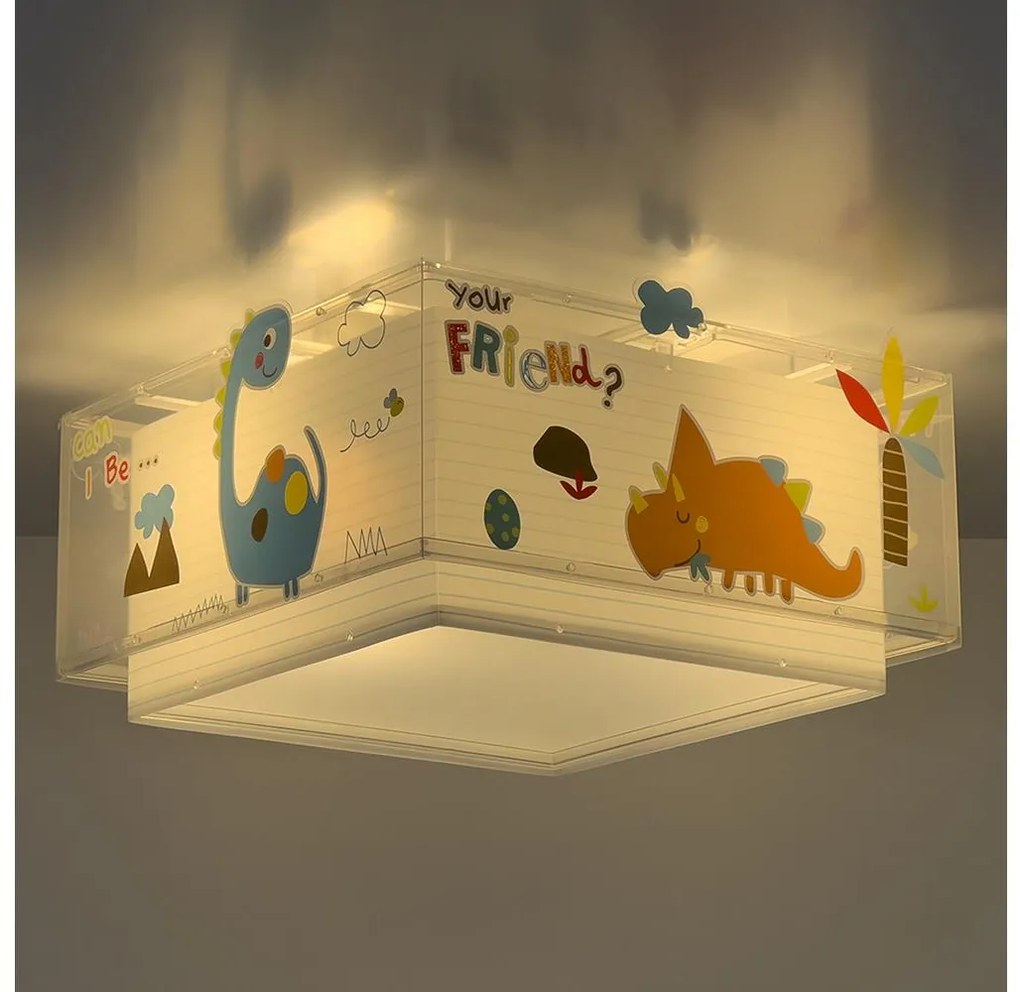 Dalber 73456 - Gyermek mennyezeti lámpa DINOS 2xE27/60W/230V