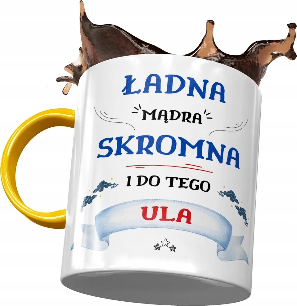 Sárga bögre Ursula Kaptár Barátnő Feleség Nyomtatott Fotóval