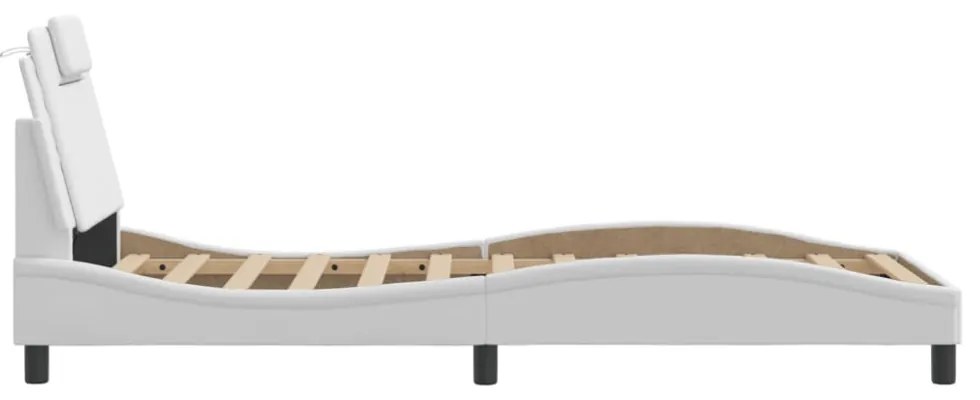 fehér műbőr ágykeret Viana matrac nélkül 90 x 200 cm