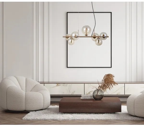 ITALUX PND-406007-7-HBR - CANELLO 7xG9/5W/230V függeszték, réz