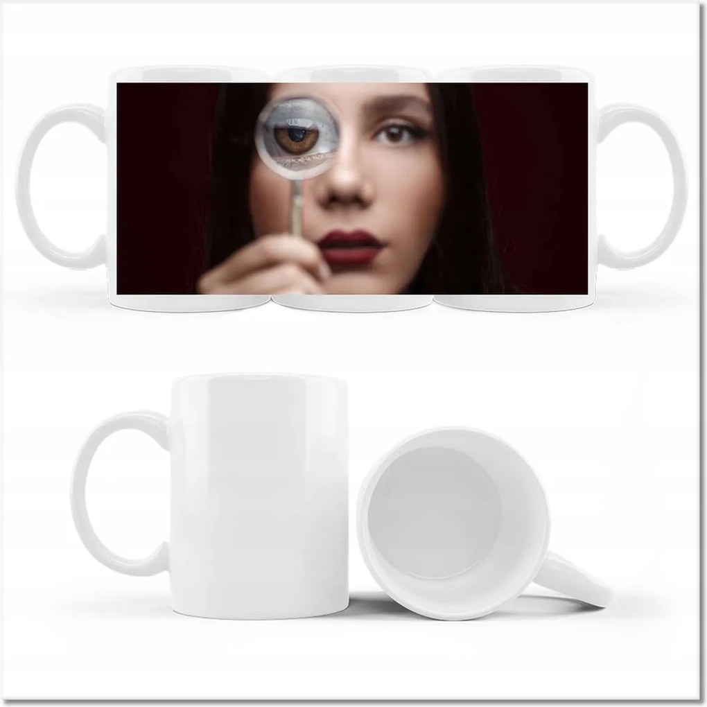 Fotó bögre Üveg és szem nagyító