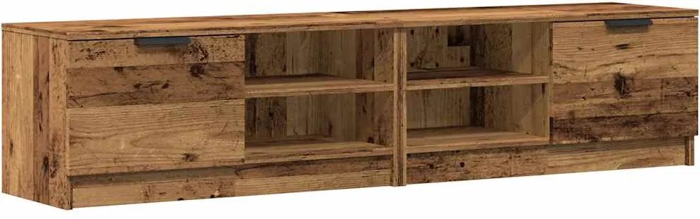 vidaXL TV szekrény 2 db Régi fa 80x35x36,5 cm Műanyag fa