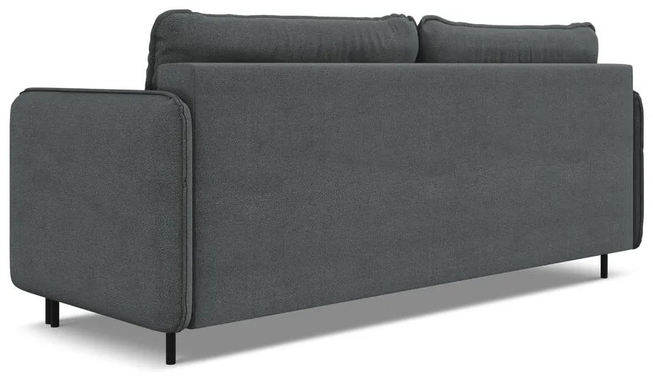 Sötétszürke kinyitható-tárolóhelyes kanapé 226 cm Luana – Makamii