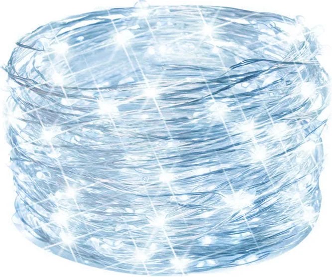 Vezetékes Lámpa 50 Led Elemes Fehér Hideg Fény