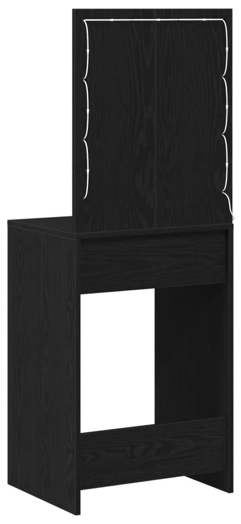 Pipereasztal LED világítással Fekete tölgy 50x41x135 cm