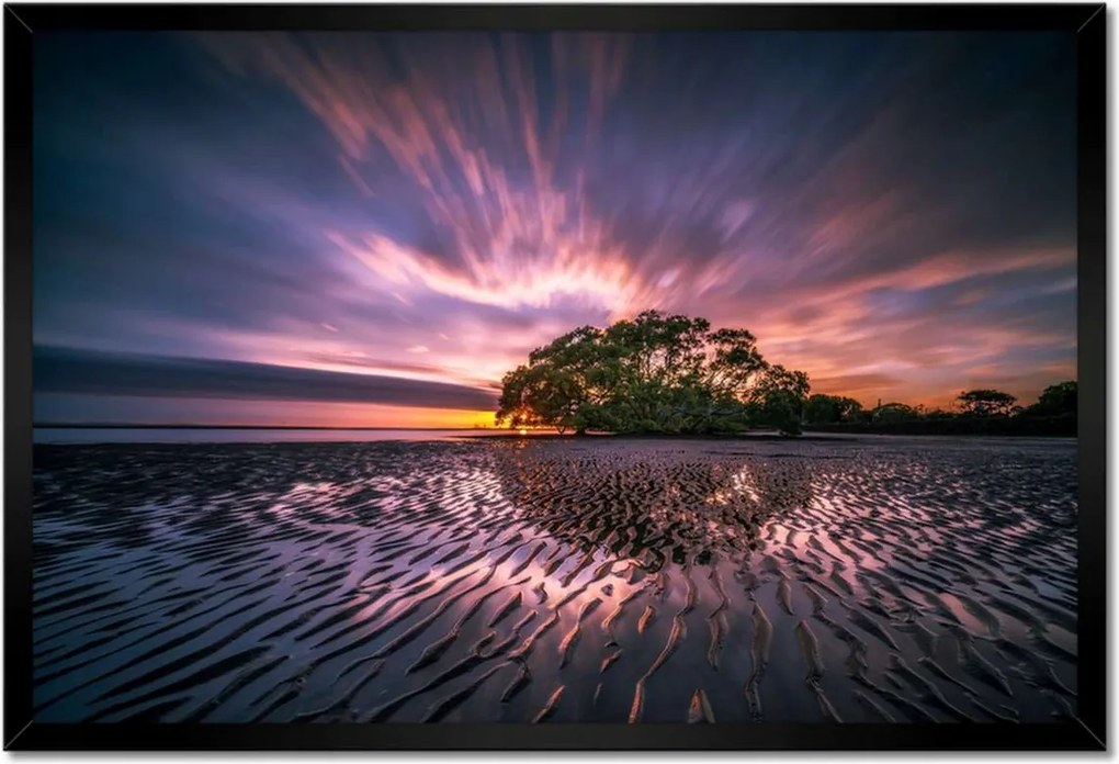 Poszterek keretben 60x40 Gyönyörű lila tájkép