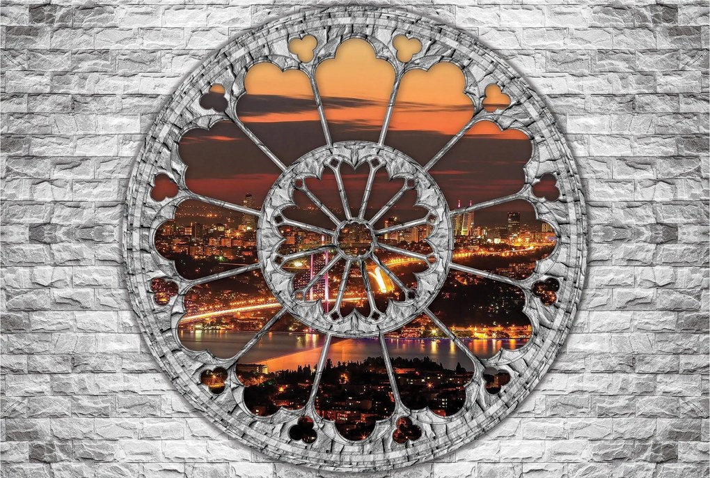 Flizelin fotótapéta Éjszakai New York a város ablakán éjszaka 200x140 +ragasztó