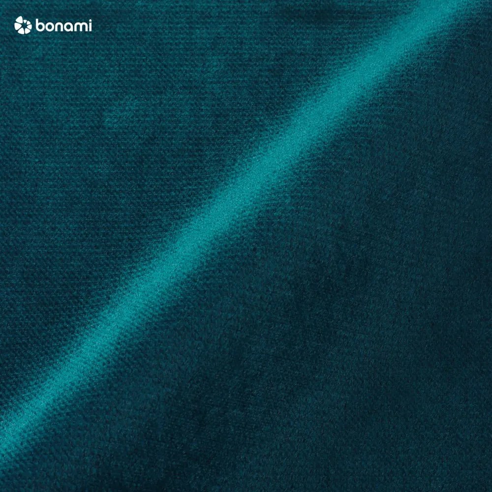 Petróleumkék bársony kinyitható sarokkanapé (bal oldali) Lofty Lilly – Miuform
