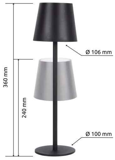 Globo 58438G - LED Dimmelhető érintős kültéri lámpa VANNIE LED/3W/3,7V IP44