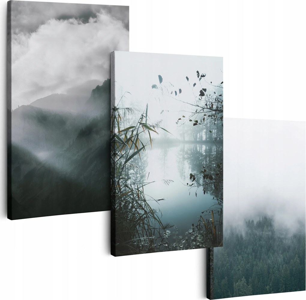 Vászonkép 150 cm **sok minta** Nappali Képek Triptichon Köd Erdő