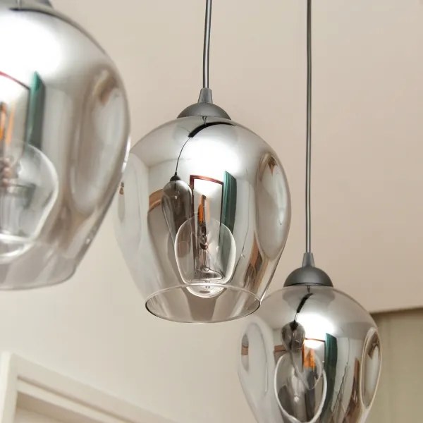 Csillár zsinóron LILI 3xE27/15W/230V fekete/szürke