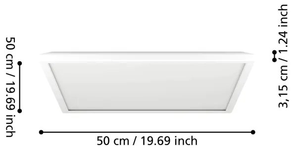 Eglo 901476 - LED RGBW Dimmelhető fürdőszoba Világítás ROVITO-Z 17W/230V 50x50cm IP44 fehér