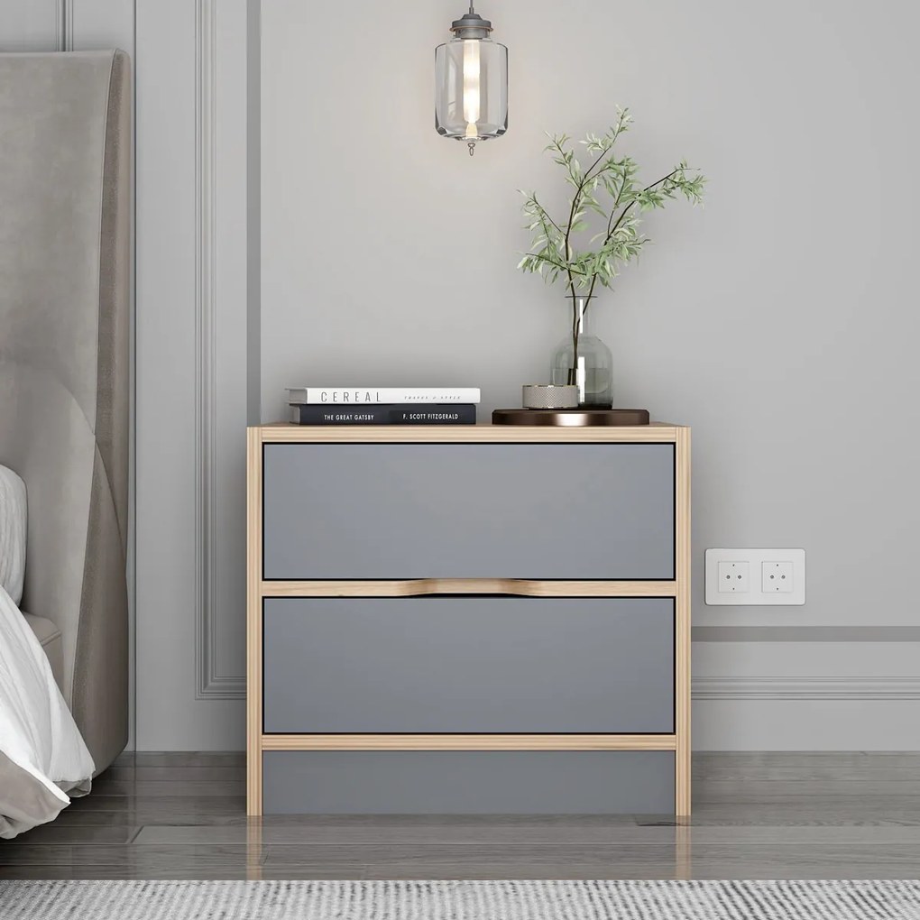Elina Walnut Anthracite éjjeliszekrény