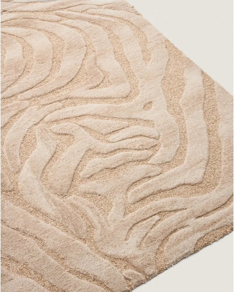 Bézs kézi szövésű gyapjúkeverék szőnyeg 200x300 cm Tribet – Kave Home