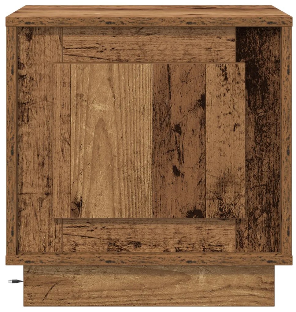 Éjjeli szekrény LED világítással 2 db Régi fa 44x34,5x45 cm