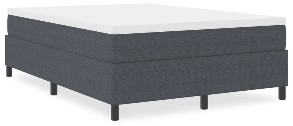 Boxspring Ágy Sötétszürke 140x200 cm Hordós Szövet