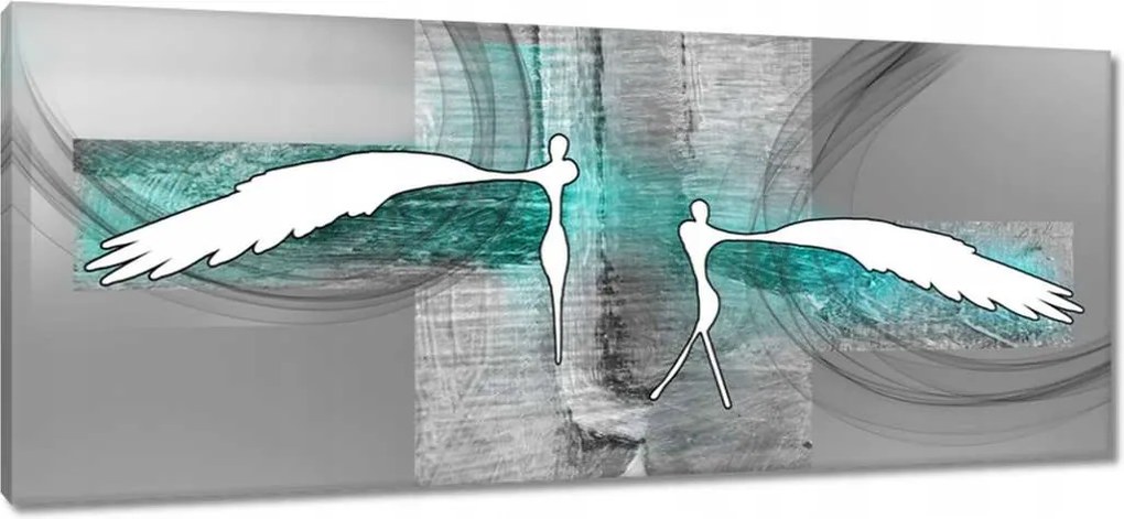 Vászonkép 100x40 Angyalok a hálószobába Türkiz