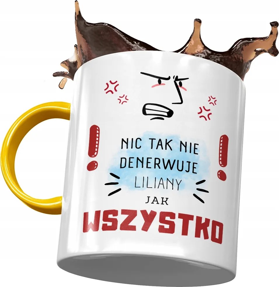 Sárga Bögre Liliána Barátnő Feleség Ajándék Nyomtatott Fotóval